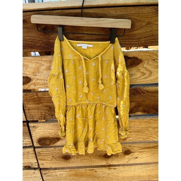 O'Neill little girl relaxed long sleeve mustard yellow‎ dress. XS - Picture 1 of 4